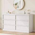 Commode LinTimes à 6 ou 8 tiroirs, grand chiffonnier moderne pour chambre à coucher, salon, chambre d'enfant ou dressing