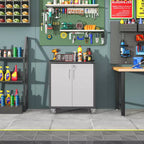Armoire de rangement de garage en métal robuste avec roulettes, armoire de rangement pour outils pour solutions d'organisation