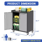 Armoire de rangement de garage en métal robuste avec roulettes, armoire de rangement pour outils pour solutions d'organisation