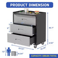 Metal Storage Cabinet with Wheels, 3 Drawer Tool Cabinet for Garage, Office, and Home Organizer Solutions