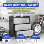 Meuble de rangement métallique avec roulettes, Chariot à outils 3 tiroirs pour Garage, Bureau et Solutions d'organisation à domicile