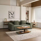 GDFStudio Gibson Modern Wood and Tempered Glass Console Table with Open Shelf
