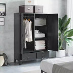 vidaXL Armoire compacte rectangulaire en acier et plastique noirs