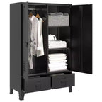 vidaXL Armoire compacte rectangulaire en acier et plastique noirs