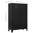 vidaXL Armoire compacte rectangulaire en acier et plastique noirs