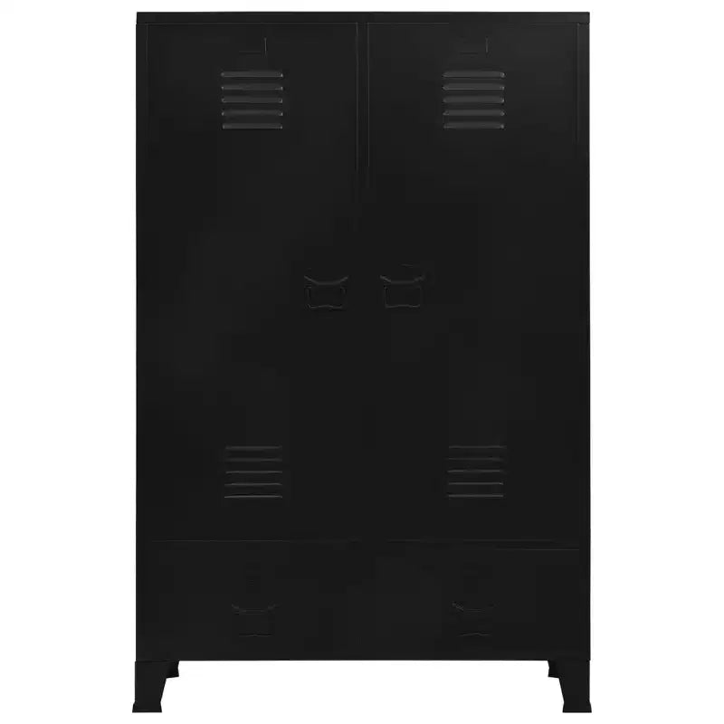 vidaXL Armoire compacte rectangulaire en acier et plastique noirs