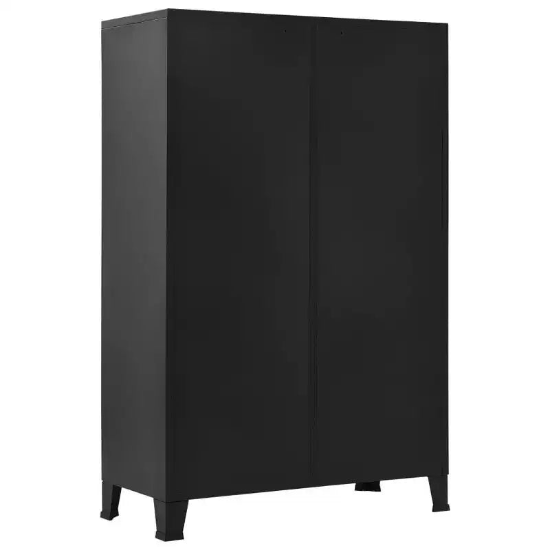vidaXL Armoire compacte rectangulaire en acier et plastique noirs