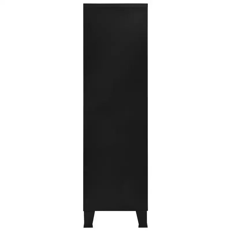 vidaXL Armoire compacte rectangulaire en acier et plastique noirs