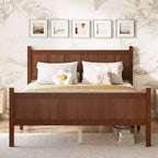 FAMYYT Twin Size Flat Panel Bed With Headboard & Footboard, Easy Assembly