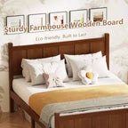 Lit plateforme double FAMYYT avec tête et pied de lit, assemblage facile