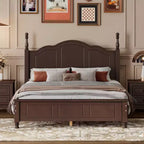 FAMYYT Full Size Wooden Platform Bed with Wooden Slat Support, Easy Assembly