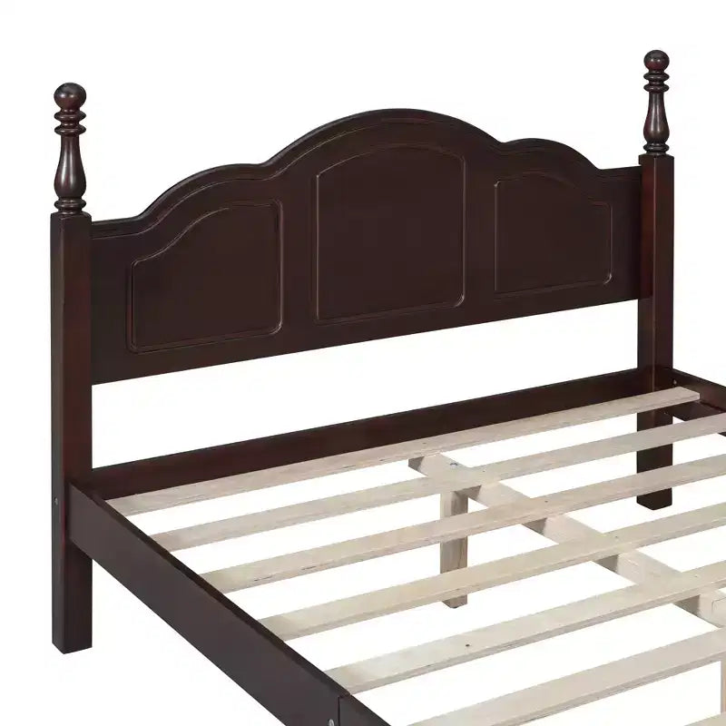 FAMYYT Full Size Wooden Platform Bed with Wooden Slat Support, Easy Assembly