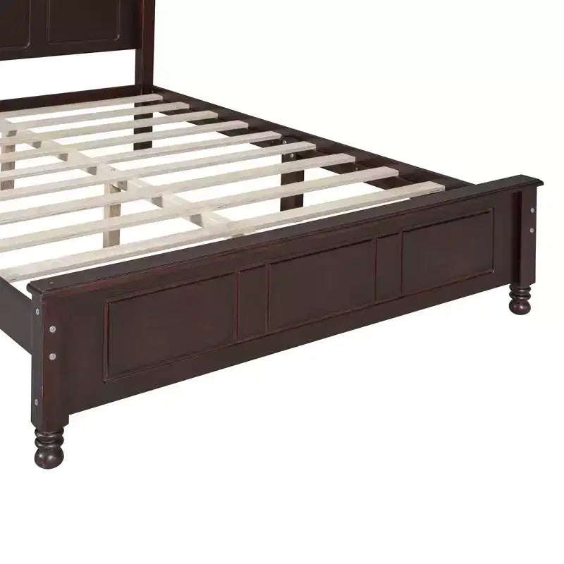 FAMYYT Full Size Wooden Platform Bed with Wooden Slat Support, Easy Assembly