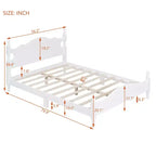 FAMYYT Full Size Wood Platform Bed With Wooden Slat Support, Easy Assembly