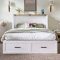 FAMYYT Full Size Foldable Platform Bed With Charging Station, Storage Drawer, Easy Assembly