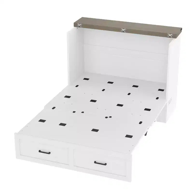 FAMYYT Lit Plateforme Pliable Grand Format Avec Station De Recharge, Tiroir De Rangement, Montage Facile