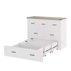 FAMYYT Lit Plateforme Pliable Grand Format Avec Station De Recharge, Tiroir De Rangement, Montage Facile