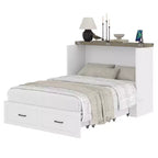 FAMYYT Lit Plateforme Pliable Grand Format Avec Station De Recharge, Tiroir De Rangement, Montage Facile