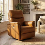 GustoWave Power Recliner Chair With 270 Degree Swivel, Wide PU Leather Seat For Living Room Or Bedroom