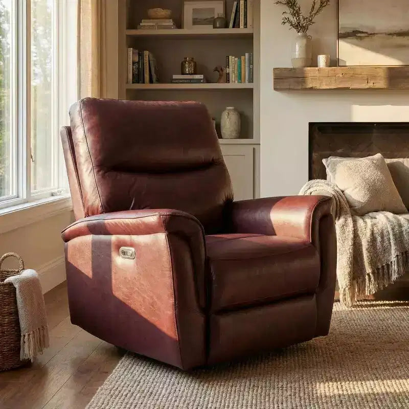 GustoWave Power Recliner Chair With 270 Degree Swivel, Wide PU Leather Seat For Living Room Or Bedroom
