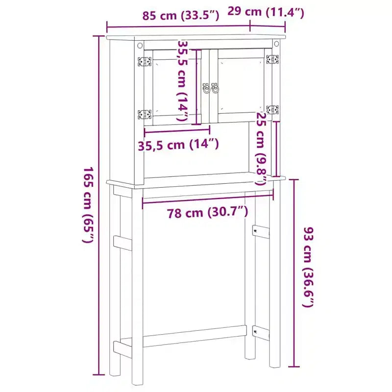 vidaXL Meuble pour machine à laver couleur miel