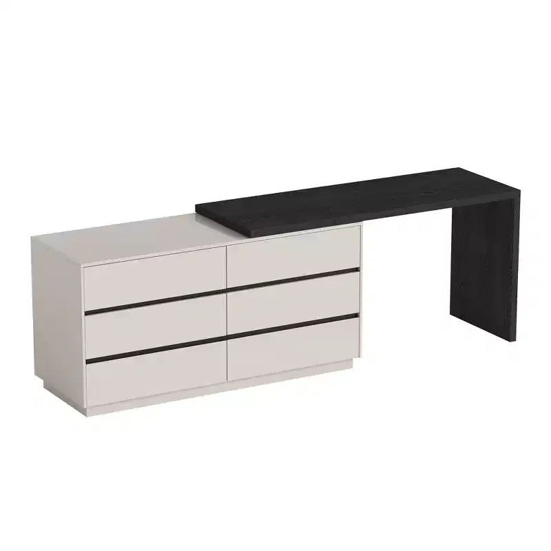 Luck Live Modern Extendable Dresser with 6-Drawer Storage, Reversible Left or Right Setup, Storage Dresser for Bedroom & Dressing Room