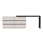Luck Live Modern Extendable Dresser with 6-Drawer Storage, Reversible Left or Right Setup, Storage Dresser for Bedroom & Dressing Room
