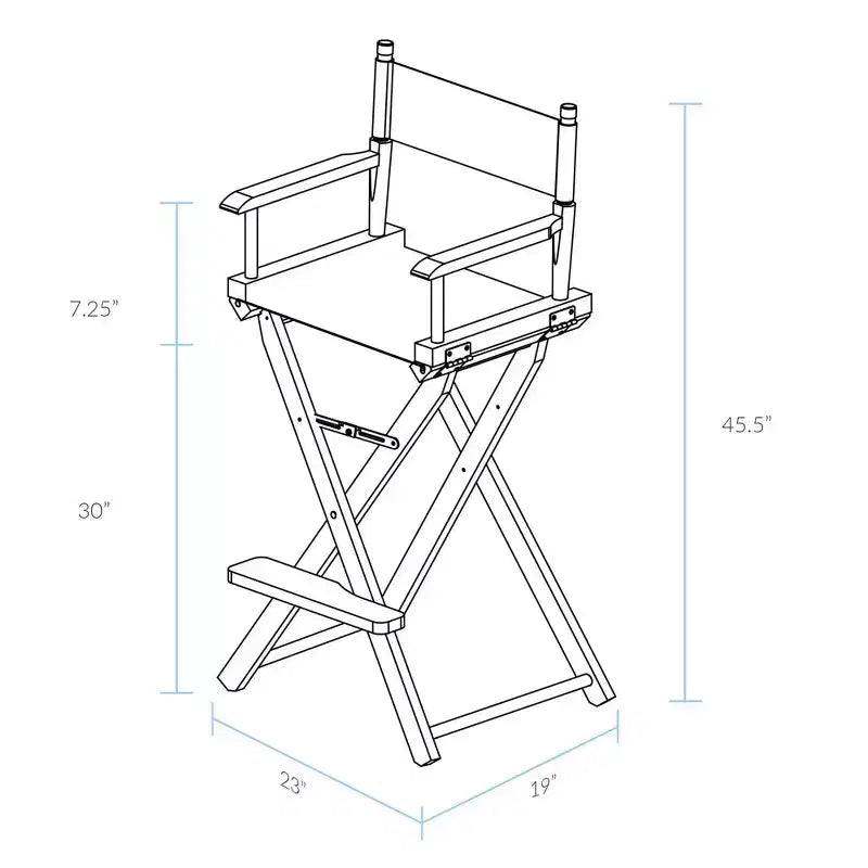 Chaise de réalisateur hauteur bar - Cadre blanc