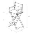 Chaise de réalisateur hauteur bar - Cadre blanc
