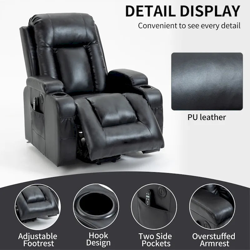 Heavy Duty Power Lift Recliner Chair for Elderly with Massage and Lumbar Heating