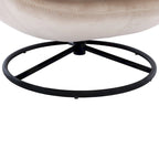 Fauteuil d'appoint pivotant beige moderne de 31,7 po avec pouf