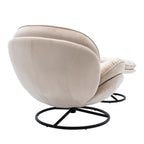 Fauteuil d'appoint pivotant beige moderne de 31,7 po avec pouf