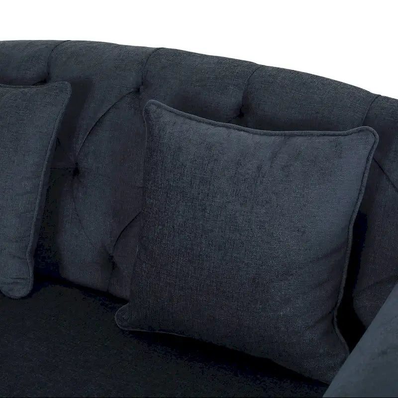 66 Upholstered Loveseat Chaise Lounge Chair with Birch Legs