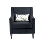Black Modern 26.8 Arm Chair with Rubber Wood Legs