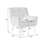 Fauteuil d'appoint capitonné en velours vert 29,53 avec pieds en bois massif noir