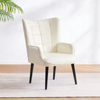 Fauteuil d'appoint moderne crème en similicuir de 24,4 po