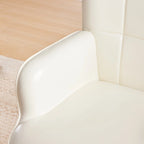 Fauteuil d'appoint moderne crème en similicuir de 24,4 po