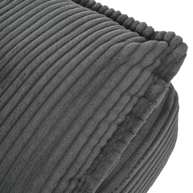 85.4 Modern Curved Sofa, Back Upholstered Couch with 2 Decorative Throw Pillows, Corduroy Fabric Couch