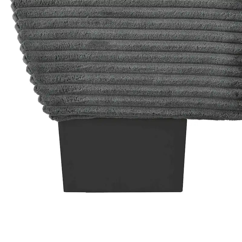 85.4 Modern Curved Sofa, Back Upholstered Couch with 2 Decorative Throw Pillows, Corduroy Fabric Couch