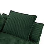 85.4 Modern Curved Sofa, Back Upholstered Couch with 2 Decorative Throw Pillows, Corduroy Fabric Couch