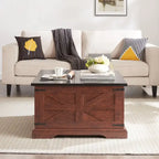 Coffee Table,Square Wood Table with Hidden Storage Barn design Center Table Rustic Cocktail Table with Hinged Lift Top