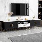 71 Modern TV Stand with 2 Cabinets& Open Compartments, Entertainment Center for TVs up to 80, Television Console
