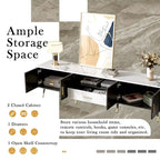 71 Modern TV Stand with 2 Cabinets& Open Compartments, Entertainment Center for TVs up to 80, Television Console