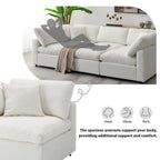 6 Seat Modern Modular Cloud Sofa Bed Chenille Sectional Couch Set with Ottoman
