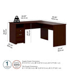 Cabot 60W L-Desk with Hutch and Drawers by Bush Furniture