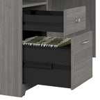 Cabot 60W L-Desk with Hutch and Drawers by Bush Furniture