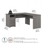 Cabot 60W L-Desk with Hutch and Drawers by Bush Furniture