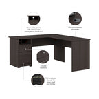 Cabot 60W L-Desk with Hutch and Drawers by Bush Furniture