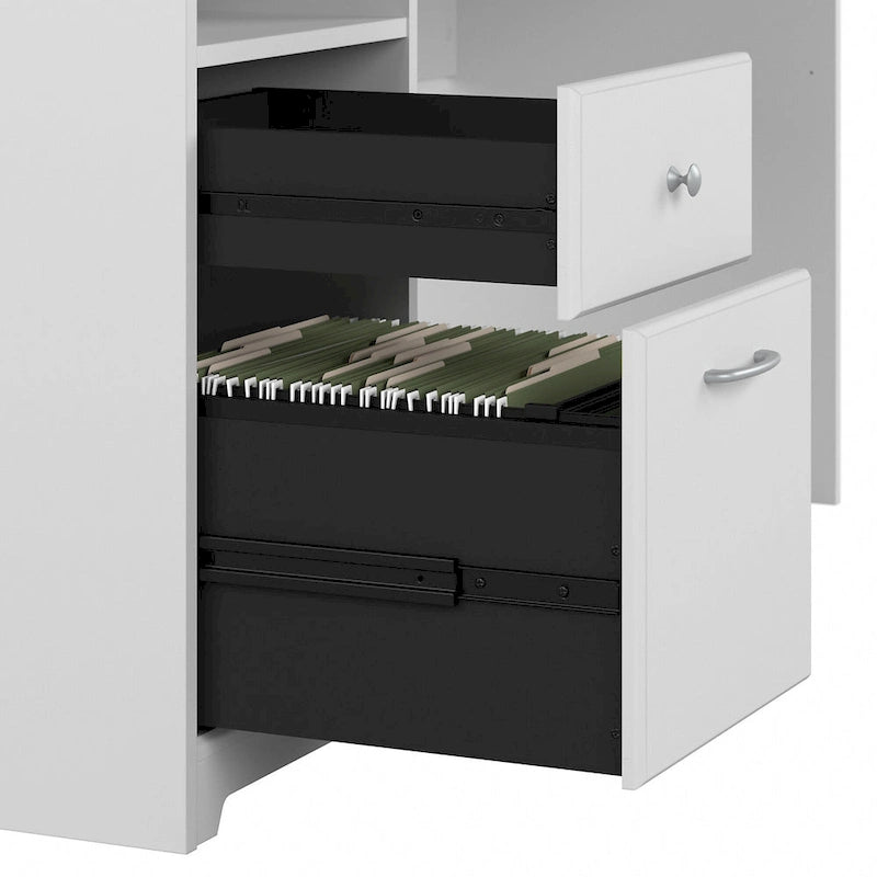 Cabot 60W L-Desk with Hutch and Drawers by Bush Furniture
