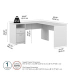 Cabot 60W L-Desk with Hutch and Drawers by Bush Furniture